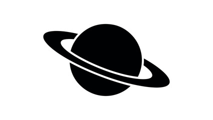 Saturn Planet Silhouette Space Icon Vector © Mithila Farzana