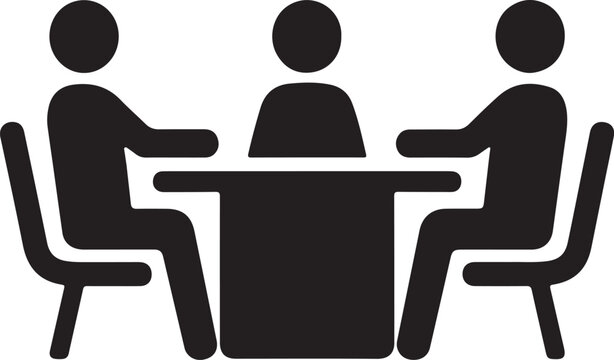 Professional Meeting Icon Corporate Discussion & Collaboration Graphic