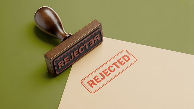 Rejected stamp, rubber stamp, rejection mark, document refusal