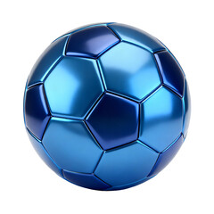 Futuristic Soccer Ball: A meticulously rendered, high-gloss soccer ball in sleek blue shades, a fusion of sports and modern design.
