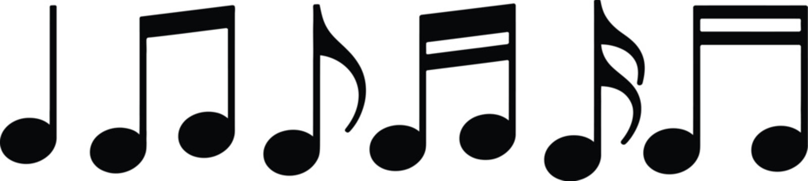 Music notes icon set vector illustration musical note symbols sign and icons representing sound melody rhythm and audio concept design