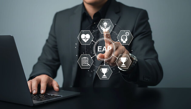 Business professional EAP using employee assistance program interface support system