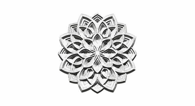 Intricate layered geometric mandala pattern with shaded effects