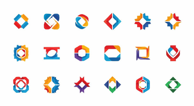 Collection of geometric shapes logos.