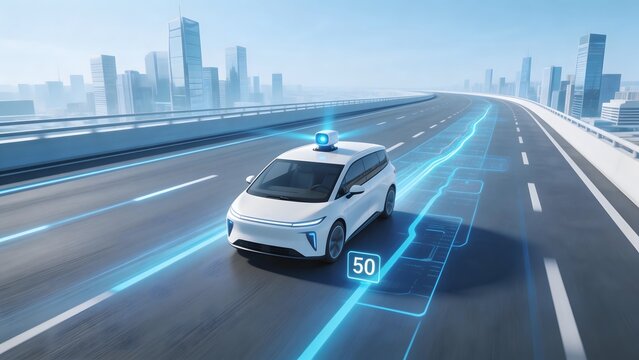 Selfdriving car on highway