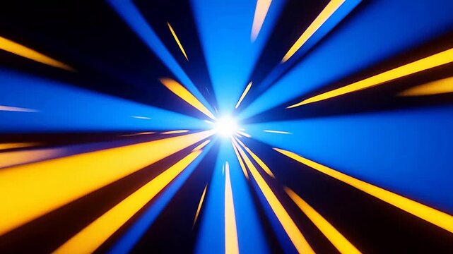 Bright blue-white light with swirling yellow and blue rays