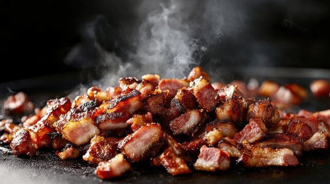 Gigapixel v2 6x Closeup of Steaming Roasted Meat Cubes 0 0