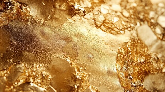 Close-up of rich gold texture with ambient light and vibrant metallic sheen