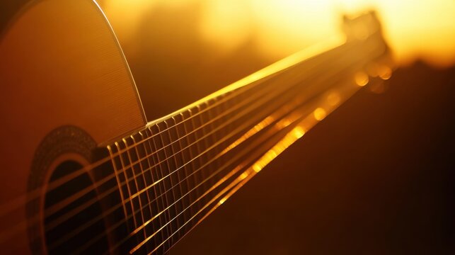 Gleaming Metal Strings of a Twelve-String Acoustic Guitar