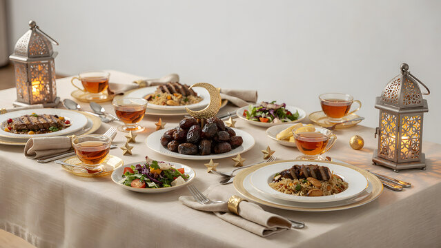 Islamic Festive Table Setting for Eid al-Adha