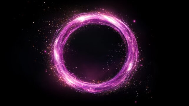 Enchanting glowing spiral of light in mystical purple circle design