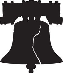 Cracked liberty bell silhouette icon © Ajmot