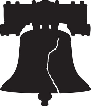 Cracked liberty bell silhouette icon