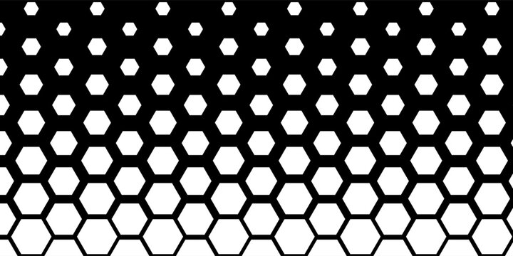 Abstract Hexagonal Pattern with Gradient Effect of Black to White