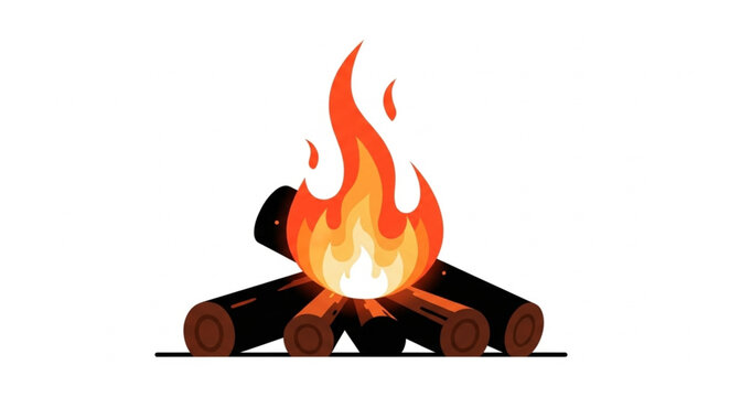 Campfire with burning logs and vibrant flames 3.