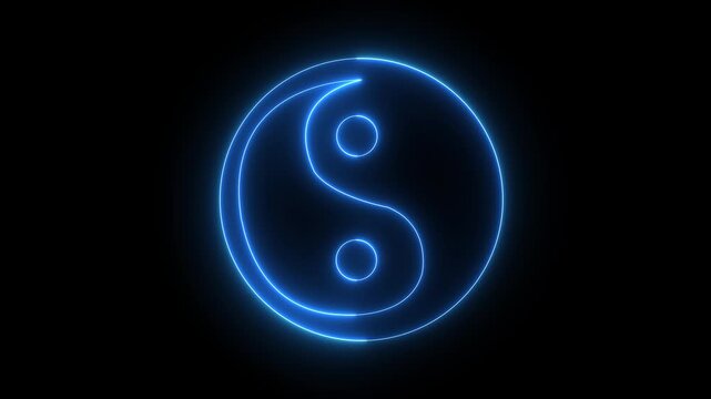yin yang symbol animation. White Highlight Elements. Doodle loop animation. doodle style on transparent background. Jittery Artistic Motion. black blackground 4k video...