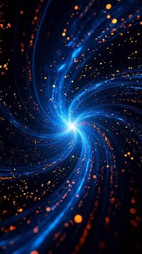 Deep blue cosmic vortex with star points