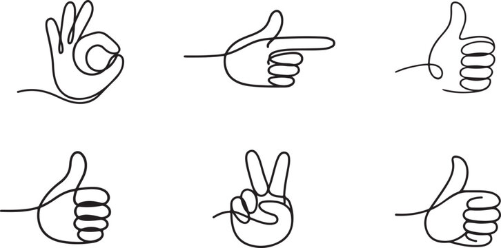 Mega gesture hands pack with comic cartoon doodle signs vector poses art