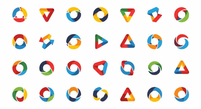Google Play colorful geometric shapes icons.