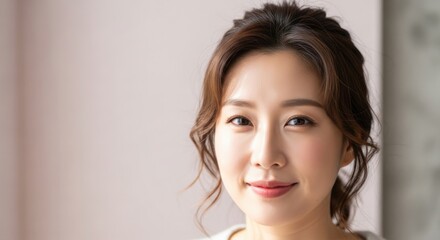 Fototapeta premium model Portrait of a beautiful young asian woman smiling gently