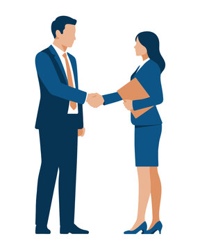  Business Professionals Handshake Concept - Corporate Partnership, Successful Deal, and Professional Recruitment Illustration