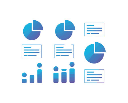  Business Data Analysis and Financial Statistics Charts Set - Modern Gradient Infographic Elements for Market Research and Corporate Reports