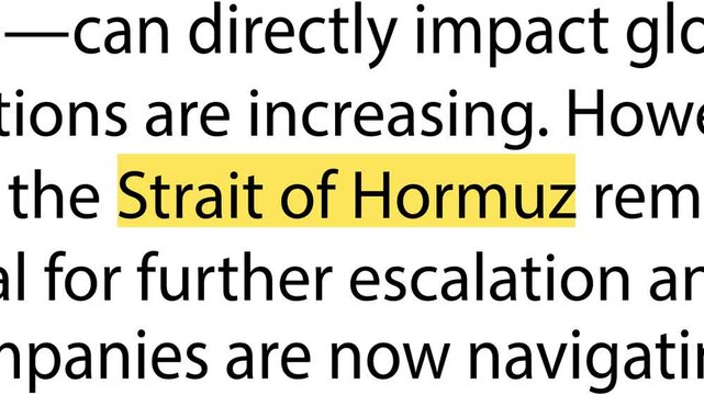 Strait of Hormuz headline news across international media with Seamless Match Cut Transitions 4K resolution stock video.