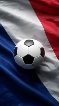 france football nation. french flag waving with soccer ball