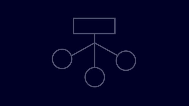 Block diagram, analysis scheme, flow chart self drawing bule blackground 4k video...
