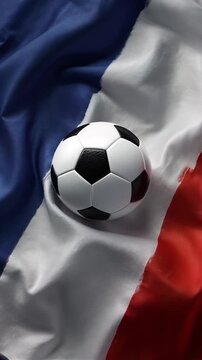 france football nation. french flag waving with soccer ball