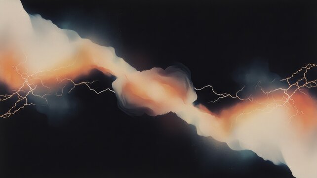 Abstract dragon energy painting with dynamic lightning and smoke elements