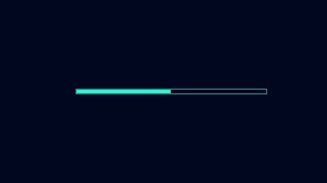 Modern cyan glowing loading status indicator for software interface