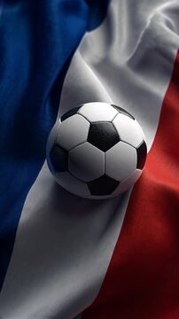 france football nation. french flag waving with soccer ball