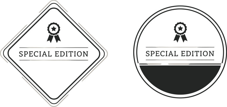Minimalist Special Edition Badge Set &ndash; Black and White Vector Labels for Premium Products and Promotions