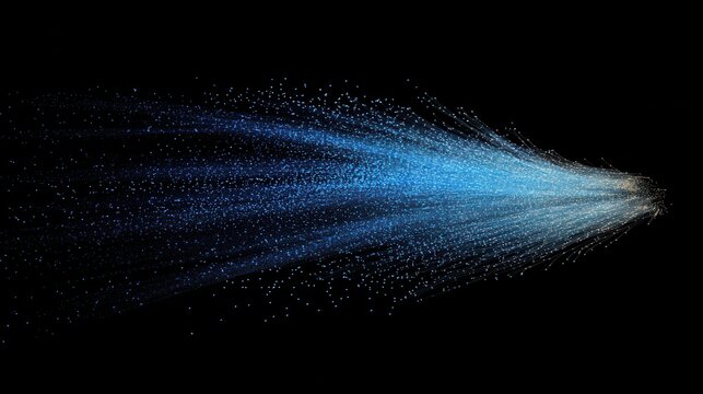 Abstract blue data streams visualized as holographic multi-channel transfers against a dark background, representing high-speed digital communication and network flow.