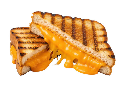 grilled cheese sandwich with melted cheese on transparent background high quality professional