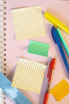 Back to school background, with different office or school supplies.