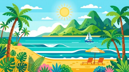 Obraz premium Flat Cartoon Background