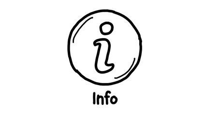 Hand drawn information icon doodle with info text on transparent background Alpha transparent © C Corner