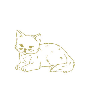 monoline sketch of a cat