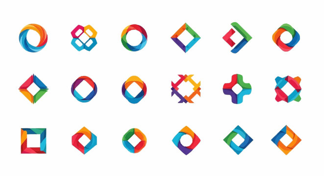 Google logos colorful geometric shapes.