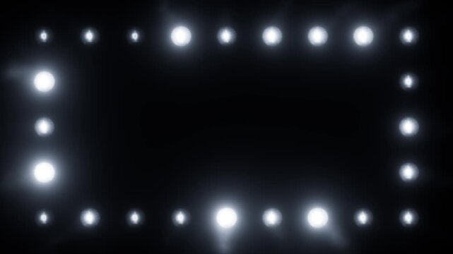 Frame of bright lights pulse animation. Glowing spotlight flashing motion texture. Abstract stage illumination. Concert visuals. Seamless loop.