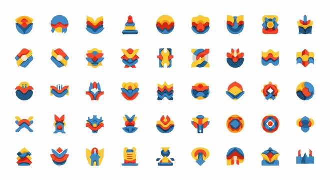 Multicolored Emblems and Logos.