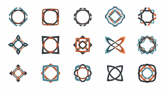 Collection of geometric shapes icons.