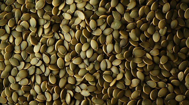 Green pumpkin seeds filling the entire frame pepitas