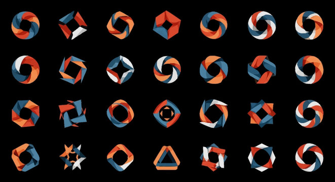 Geometric shapes in vibrant colors.