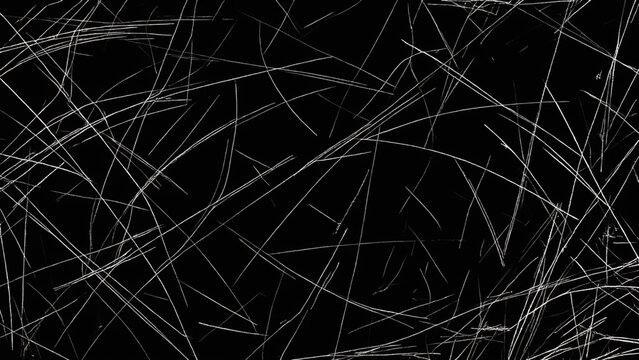 Abstract black background with white scratches and lines texture animation loop