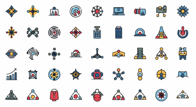 Collection of various geometric icons.