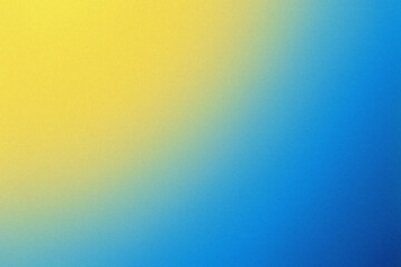 Fototapeta premium Smooth yellow transitions to a deep blue with fine grain.