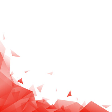 Red low poly polygon corner abstract background